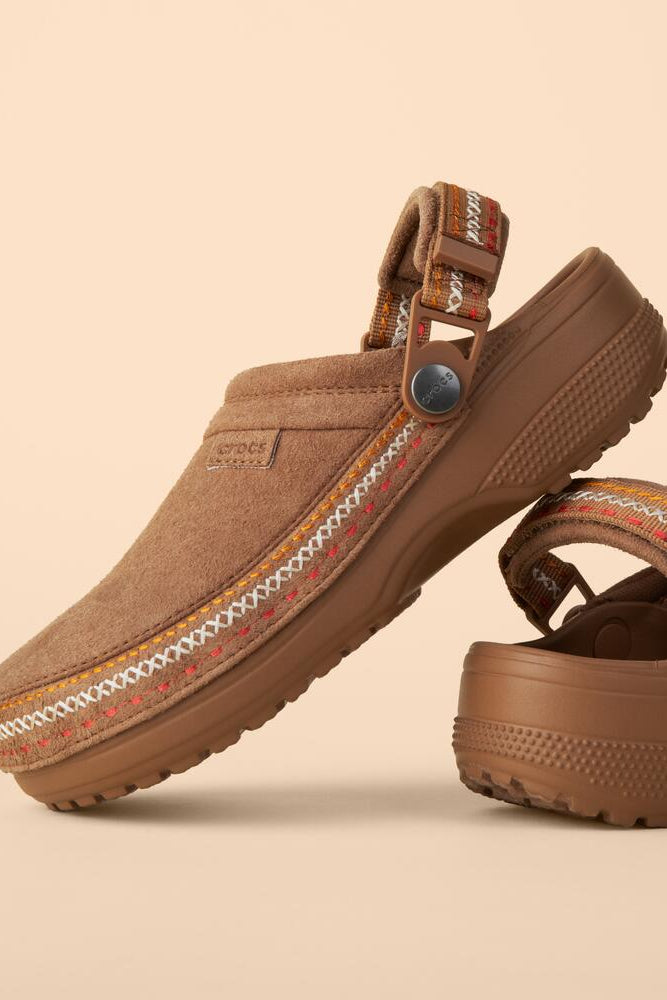 Crafted Vegan Suede Stitch clogs - Sepia